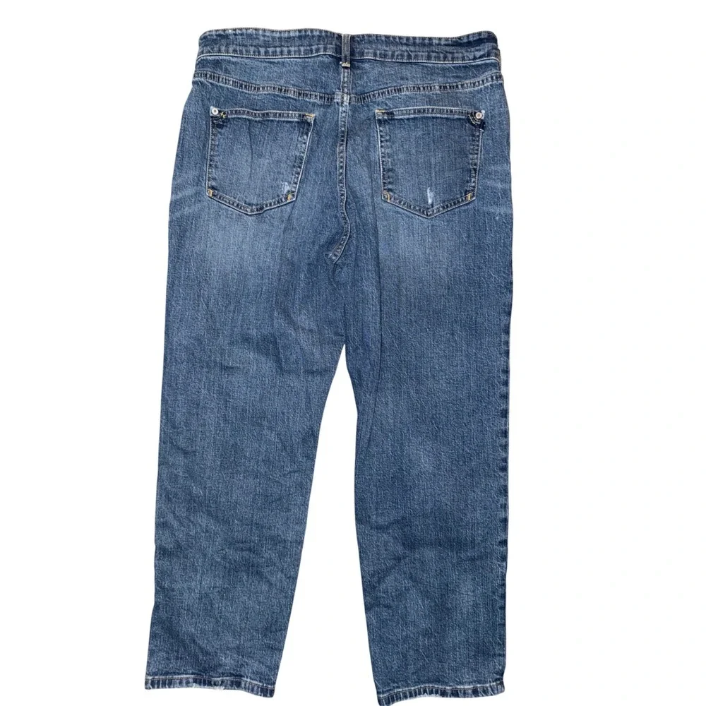 Anthropologie Pilcro The Borrowed Boyfriend Patchwork Jeans Blue Distressed 31 - Picture 3 of 6